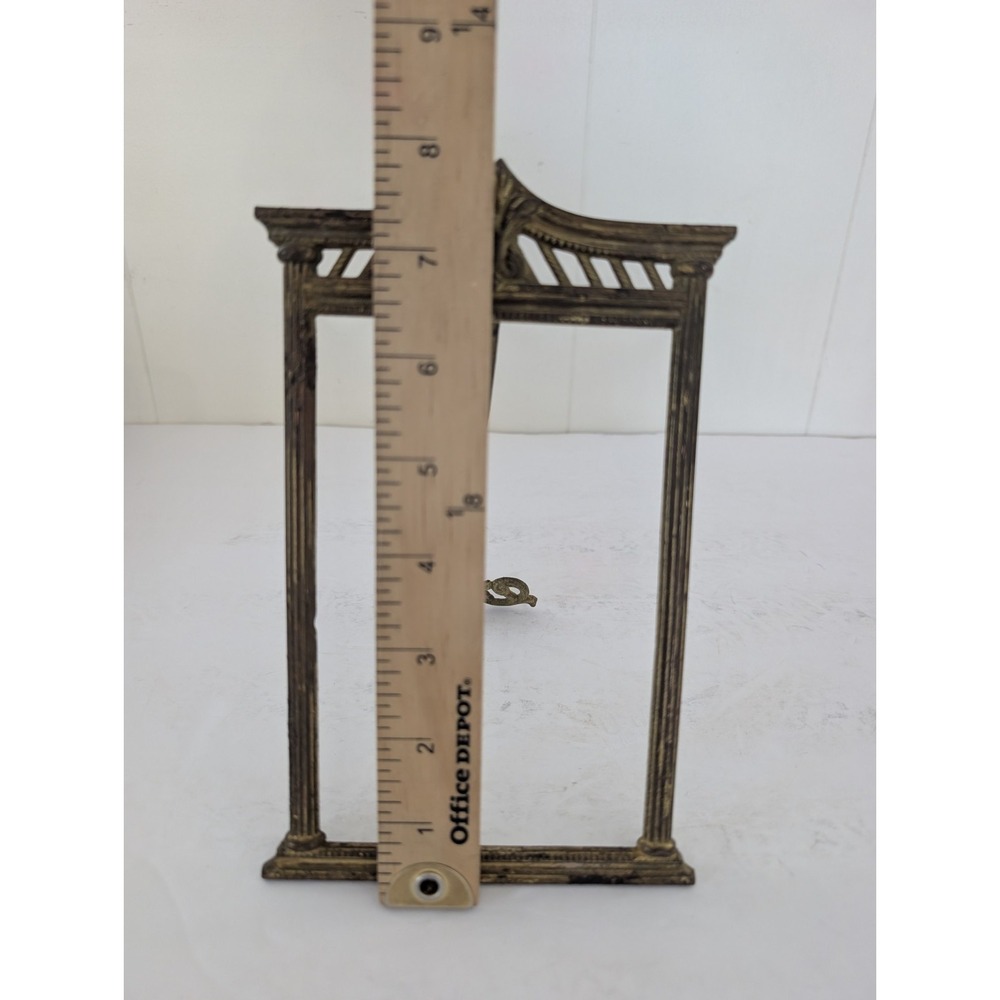 Antique c.1900 Cast Brass Architectural 4x6 Frame #731 Original Easel No Glass - Picture 13 of 16
